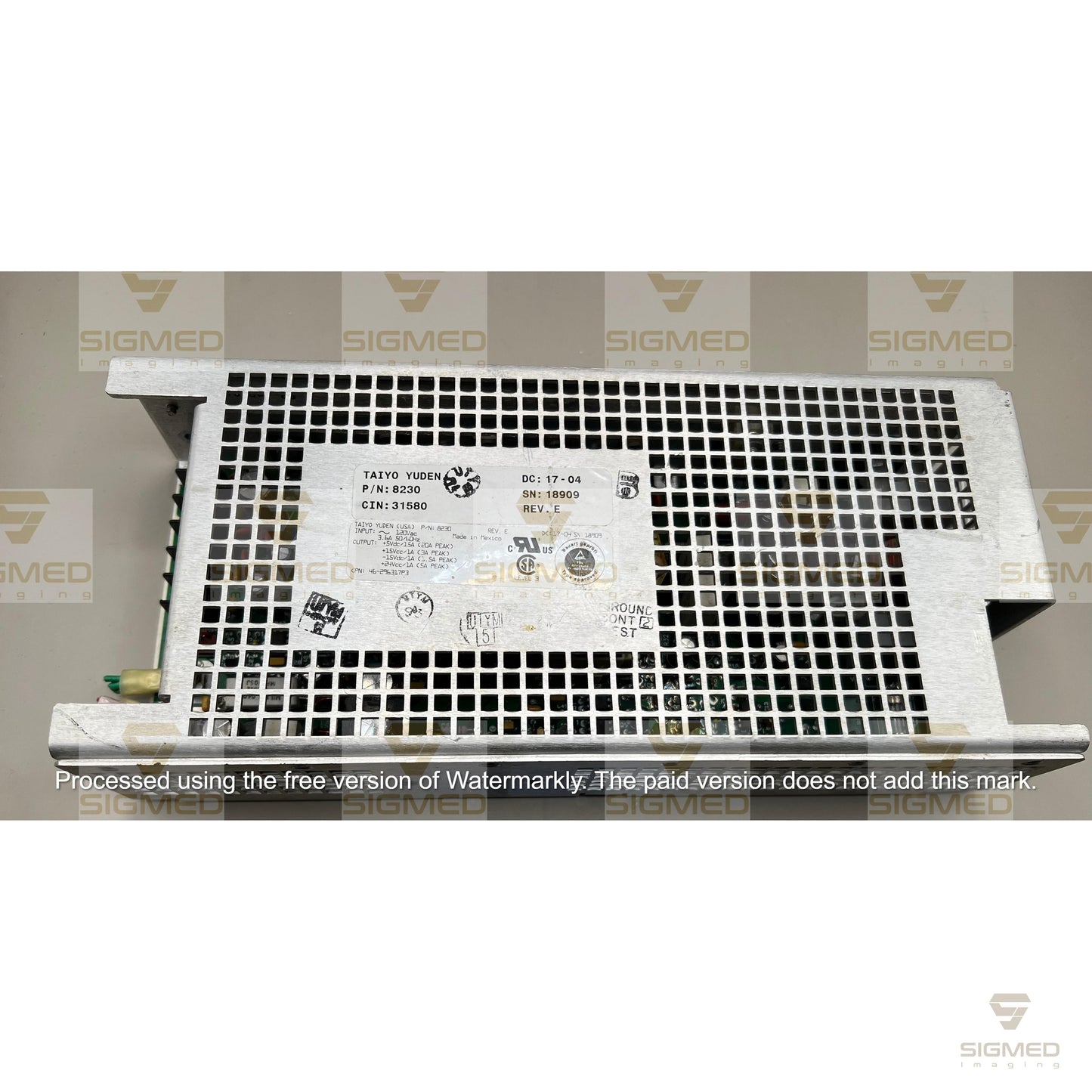 46-296317P3 CCH- STC & Table EMC Power Supply 12V-Sigmed Imaging-Sigmed Imaging