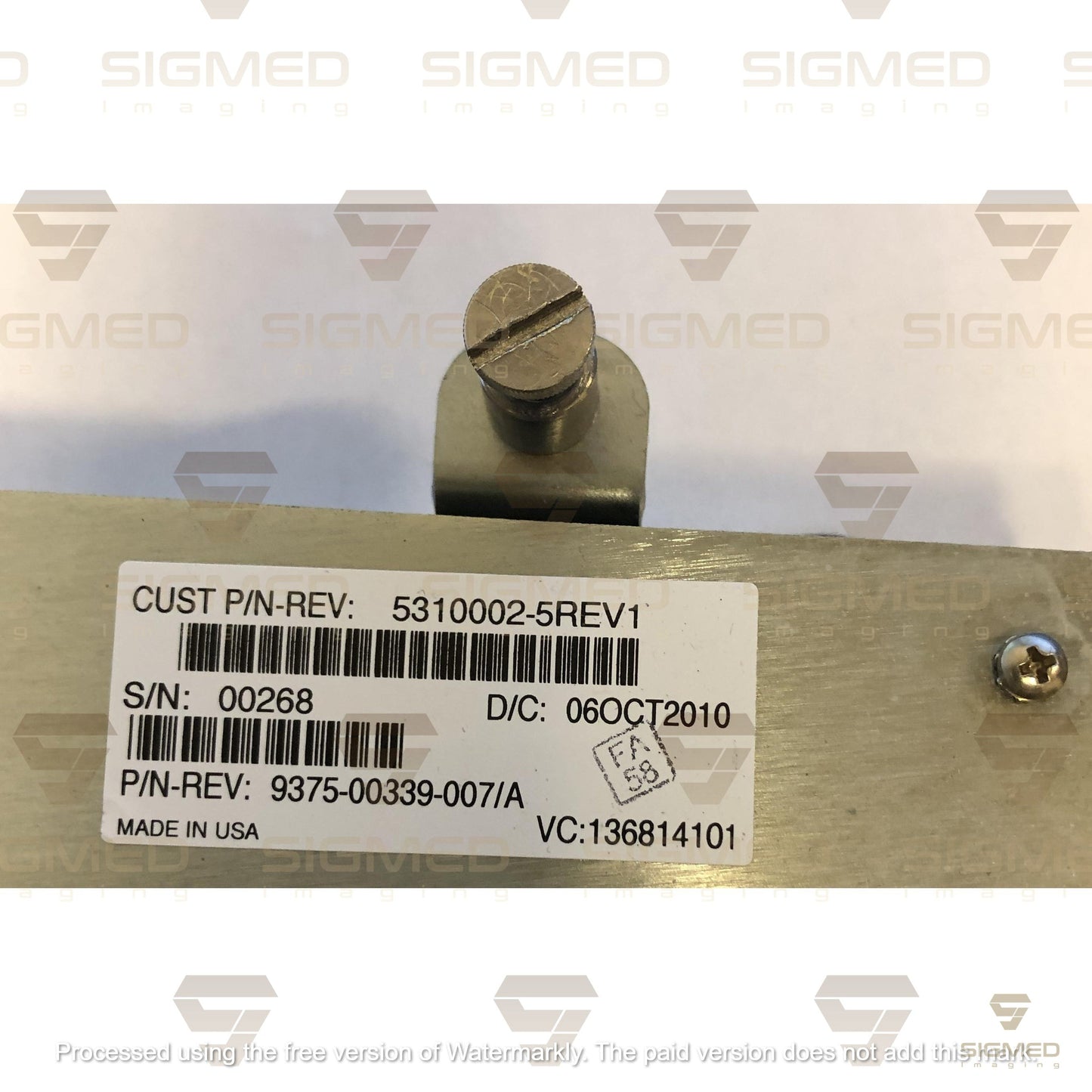 5310002-5 Gantry Display N7 Overlay for GE CT-GE-Sigmed Imaging