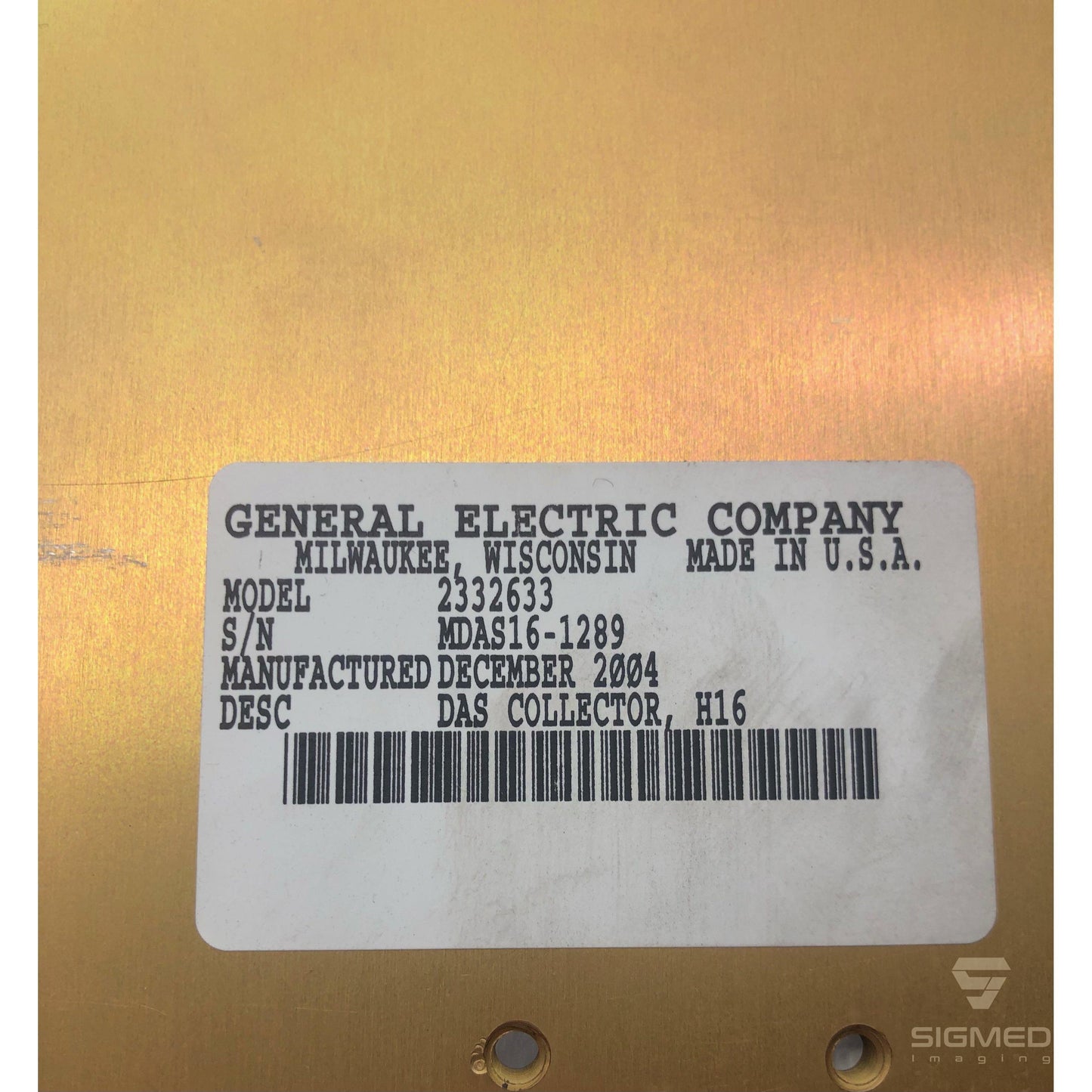 2332633 - DAS Collector H16 (left DAS)-Medical-GE-Sigmed Imaging