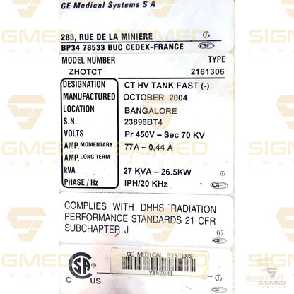2161306 Cathode High Voltage Tank for GE CT-GE-Sigmed Imaging