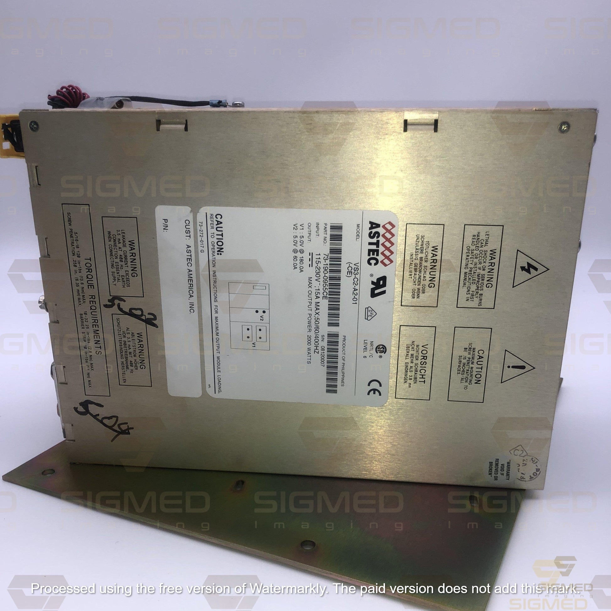 2281969 73-190-0955CE ASTEC Series Power Supply-GE-Sigmed Imaging
